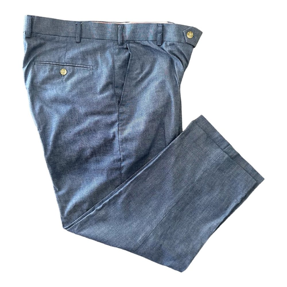 Southern Pines Flat Front Denim Blue Chino Pants-Sz 34x32
